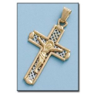 Cruz en oro de 18kl con cristo – 27x43mm