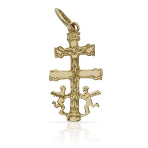 Cruz oro 18kl de caravaca – 14x27mm