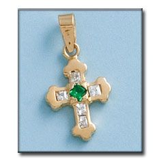 Cruz oro 18kl circonitas – 11x17mm