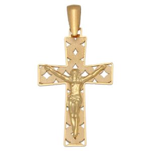 Cruz oro 18kl cristo – 16x27mm