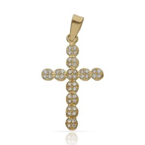 Cruz oro 18kl circonitas – 15x23mm