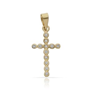 Cruz oro 18kl circonitas – 11x19mm