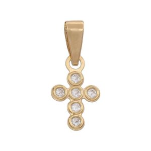 Cruz oro 18kl circonitas