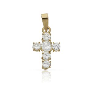 Cruz oro 18kl circonitas – 10x16mm