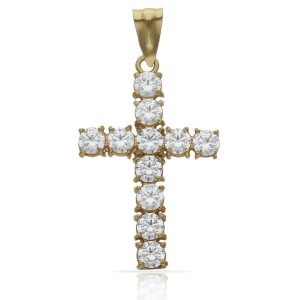 Cruz oro 18kl circonitas – 19x29mm