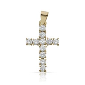 Cruz oro 18kl circonitas – 15x25mm