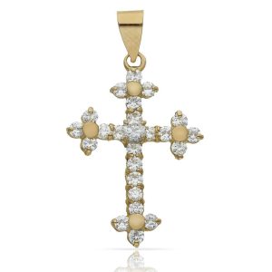 Cruz oro 18kl circonitas – 20x29mm