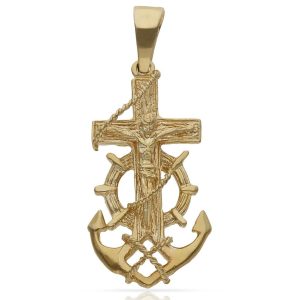 Cruz oro 18kl marinera cristo-18x35mm