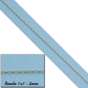 Cadena rombo 1×1 oro 18kl