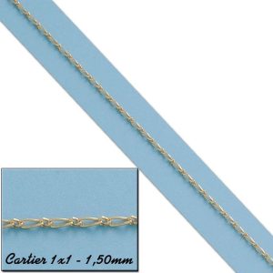 Cadena oro 18kl 1×1 – 1.50mm