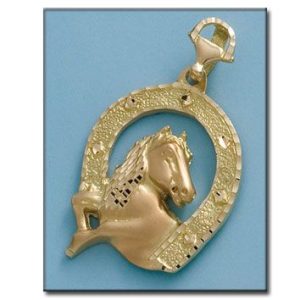 Cabeza oro 18 kl caballo y herradura