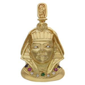 Cabeza oro 18kl egipcia – 26x40mm