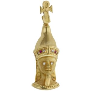 Cabeza oro 18kl egipcia – 16x42mm