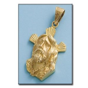 Cabeza oro 18kl cristo – 33x50mm