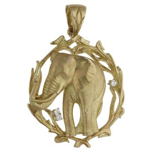 Cabeza oro 18kl elefante – 36x43mm