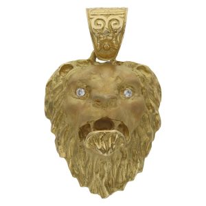Cabeza oro 18kl leon – 29x39mm