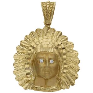 Cabeza oro 18kl indio – 35x40mm