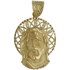 Cabeza oro 18kl cristo – 35x49mm
