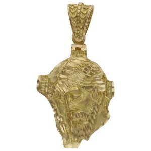 Cabeza oro 18kl cristo – 25x37mm