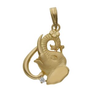 Cabeza oro 18kl elefante – 17x24mm