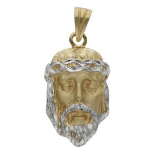 Cabeza oro 18kl cristo bicolor – 17x30mm