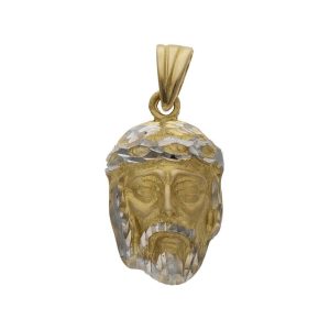 Cabeza oro 18kl cristo bicolor – 15x25mm