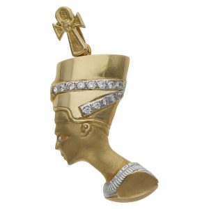 Cabeza oro 18kl nefertiti – 24x41mm