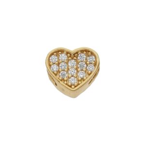 Charms oro 18kl corazon circonitas