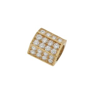 Charms oro 18kl hexagonal circonitas