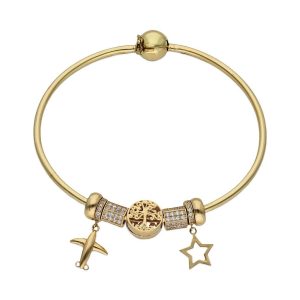Pulsera oro 18kl rigida – arbol de la vida