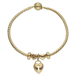 Pulsera oro 18 kl flexible – love