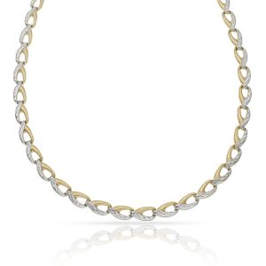 Collar oro 18kl troquelado bicolor