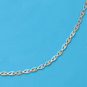 Collar troquelado bicolor oro 18kl