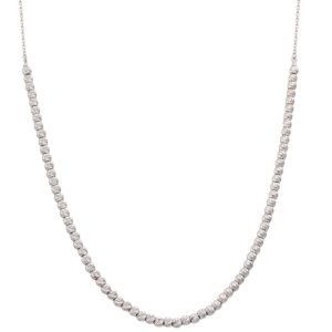 Collar oro blanco 18kl bolas talladas