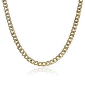 Collar oro 18kl barbado hueco – 4mm