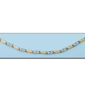 Collar bicolor oro 18kl circonitas