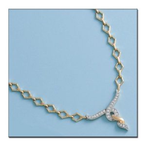 Collar troquelado piedras oro 18kl