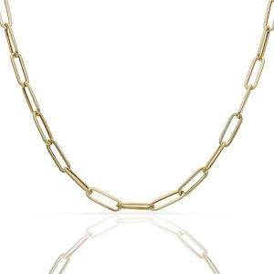 Collar oro 18kl eslabones ovalados – 4mm