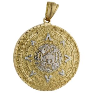 Colgante oro 18kl sol azteca – 43mm