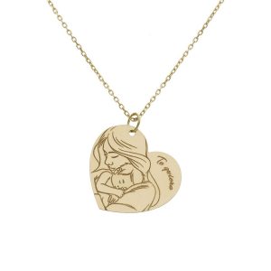 Gargantilla oro 18kl de la madre – 20x18mm