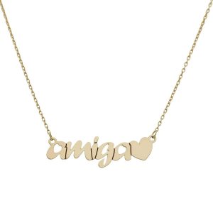 Gargantilla oro 18kl amiga + corazon
