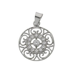 Colgante oro blanco 18kl circonitas