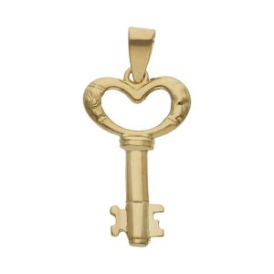 Colgante oro 18kl llave corazon – 13x23mm