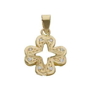 Colgante oro 18kl trebol 4 hojas