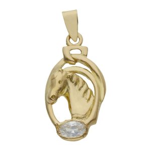 Colgante oro 18kl caballo – 12x21mm