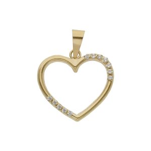 Colgante oro 18kl corazon circonitas – 15x14mm
