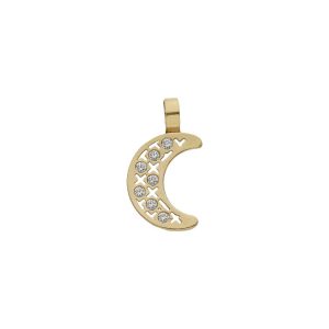 Colgante oro 18kl luna circonitas – 4x9mm