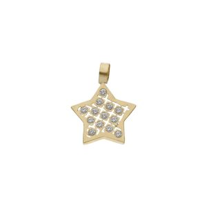 Colgante oro 18kl estrella circonitas – 9x9mm