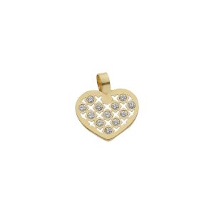 Colgante oro 18kl corazon circonitas – 8x9mm