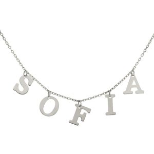 Gargantilla oro blanco 18kl nombre letras